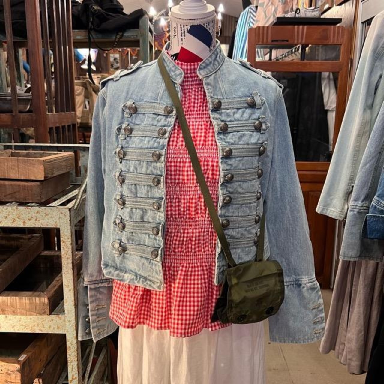 Topanga Lady's　チュニックデザイントップス　ギンガムチェック　ファッション　レディース　トップス　チェック　フリル
