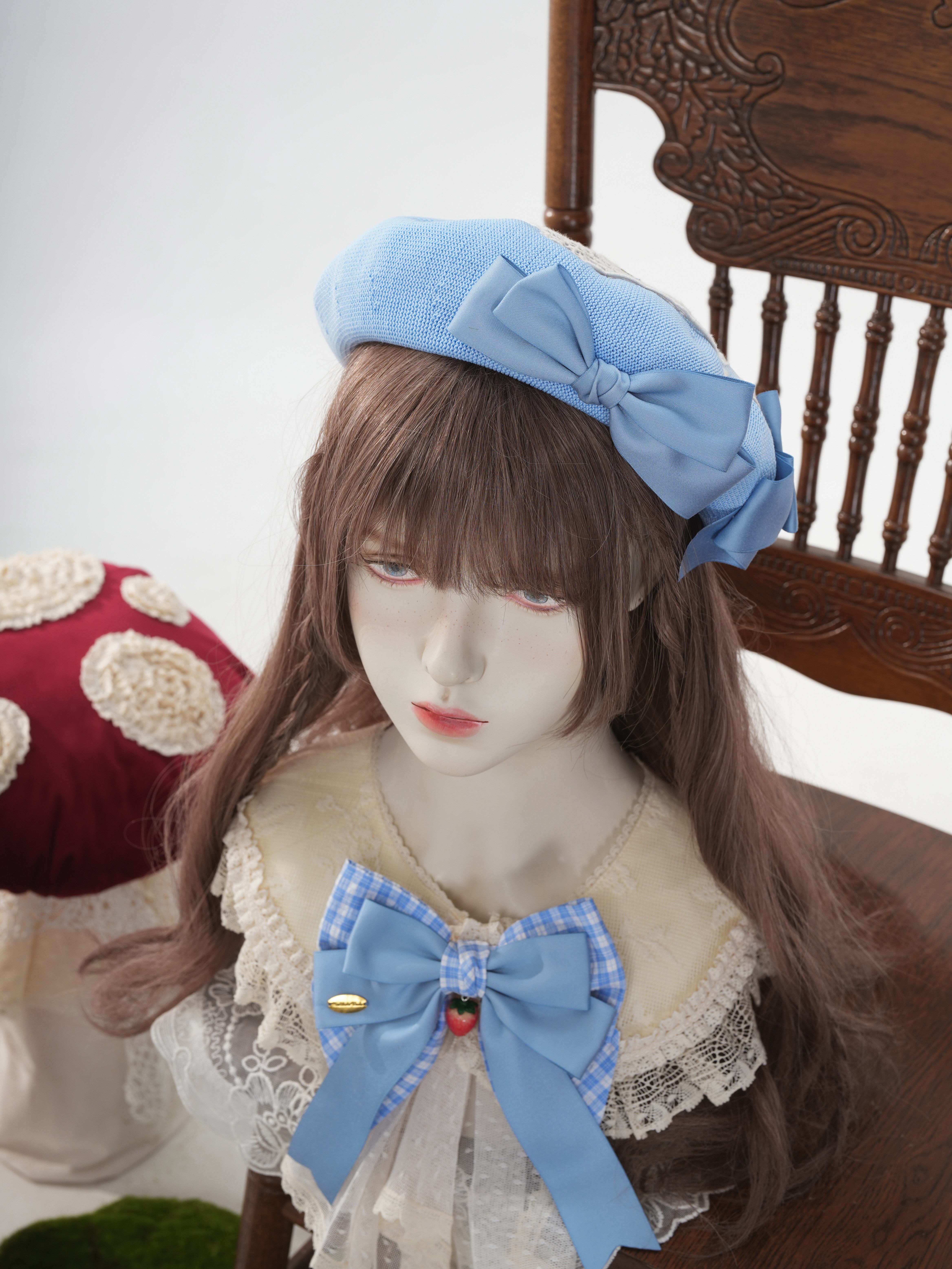 ストロベリー・リボンブーケ いちご刺繍ベレー | HoshibakoWorks