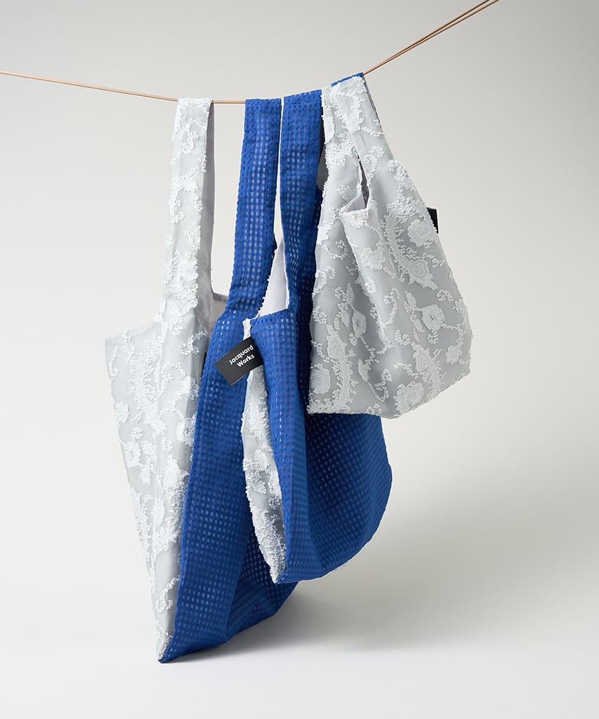 TWINS bag / ice gray paisley × blue check / S（ポケット付