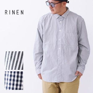 RINEN [リネン] 80/2 ダウンプルーフ レギュラーカラーシャツ  [R35000-G] ワイシャツ・ストライプ・ギンガム・レギュラーカラーシャツ・MEN'S [2024SS]