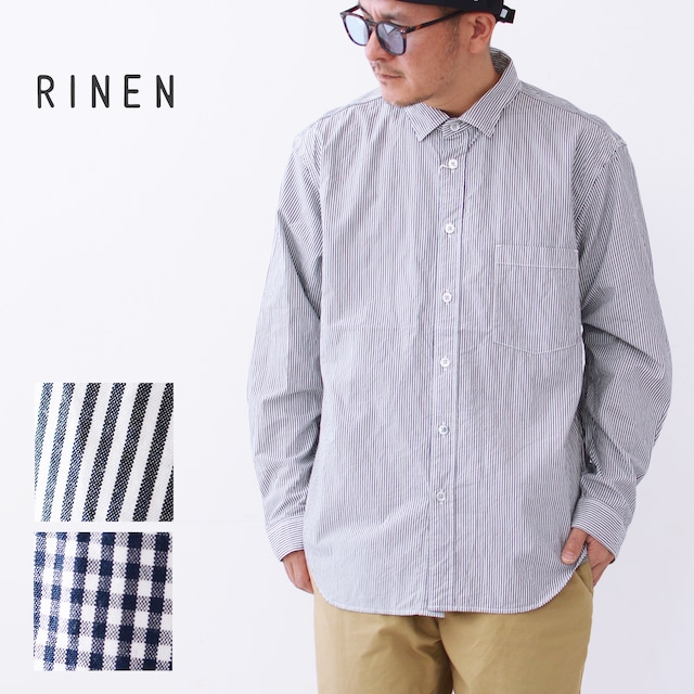 RINEN [リネン] 80/2 ダウンプルーフ レギュラーカラーシャツ  [R35000-G] ワイシャツ・ストライプ・ギンガム・レギュラーカラーシャツ・MEN'S [2024SS]