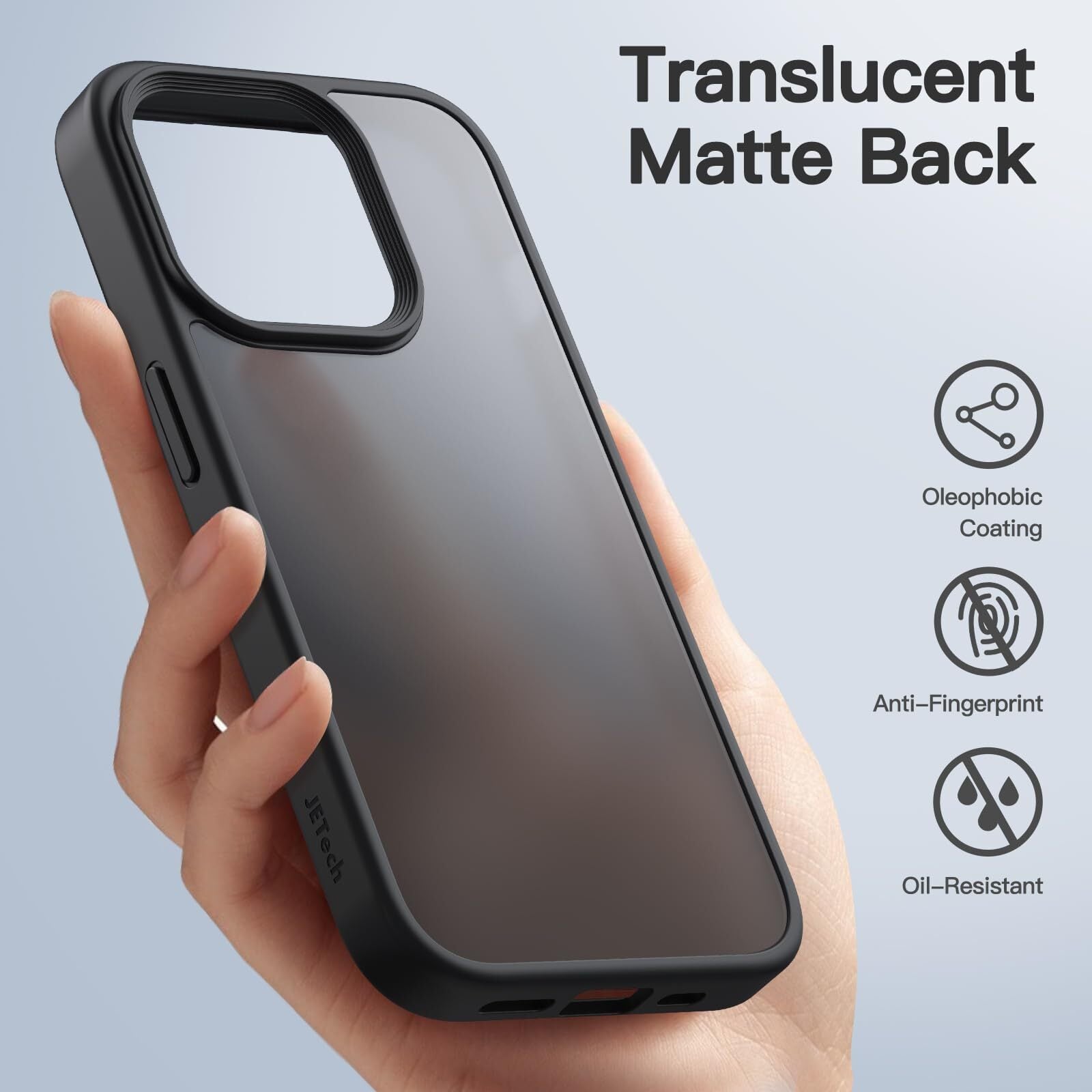 JETech マットケース iPhone 15 Pro 6.1インチ用 耐衝撃性ミリタリー