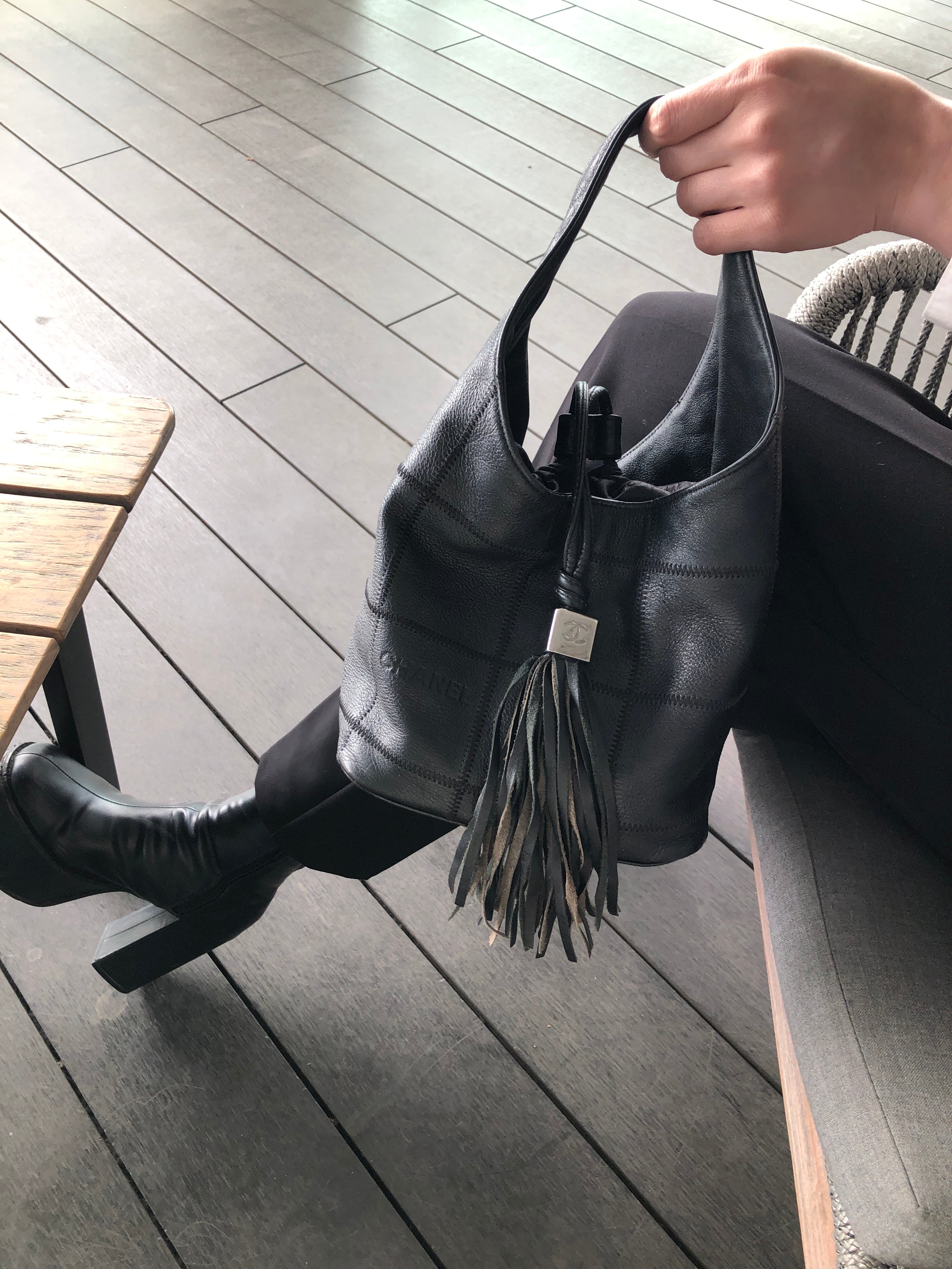 CHANEL シャネル チョコバー ハンドバッグ ブラック ココマーク