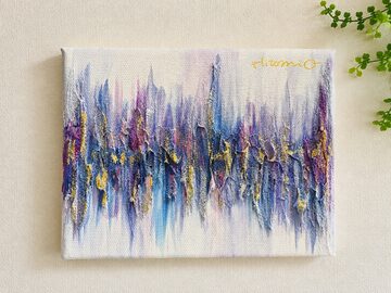 A-191/24】風景画 抽象画 夜空 絵画 キャンバス 真作 インテリア 作品