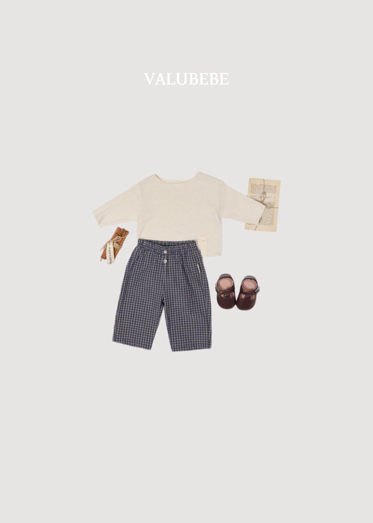 送料無料【予約】/ チェックボタンチノパンツ / valubebe