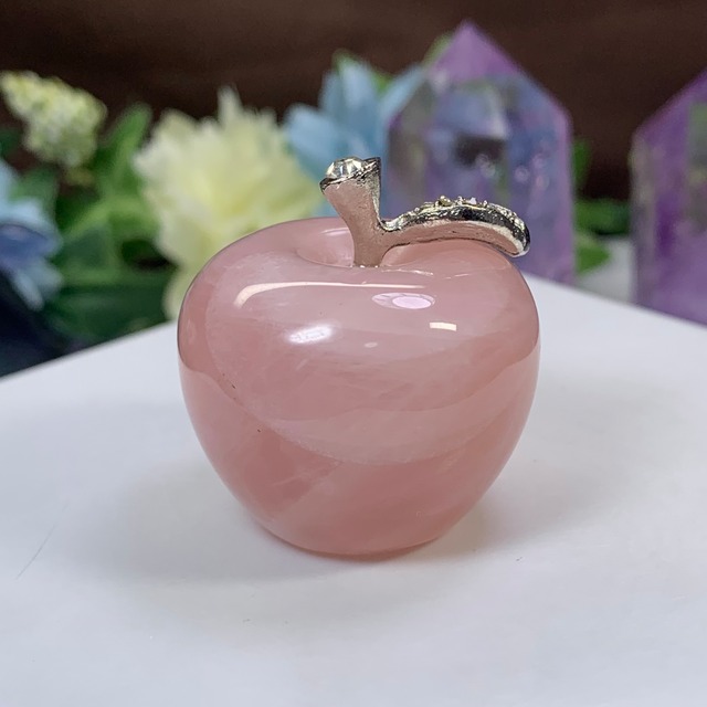 1.とっても可愛い☆ローズクォーツりんごさん♪