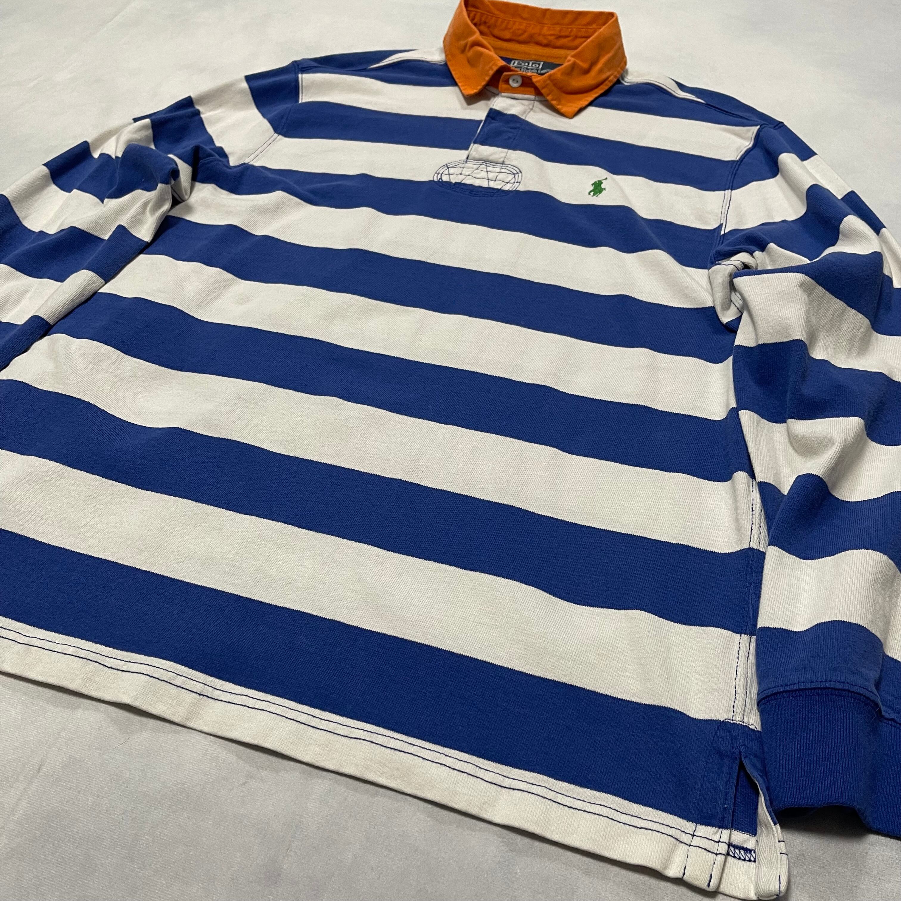 POLOポロラルフローレン ボーダーポロシャツラガーシャツ 90年代