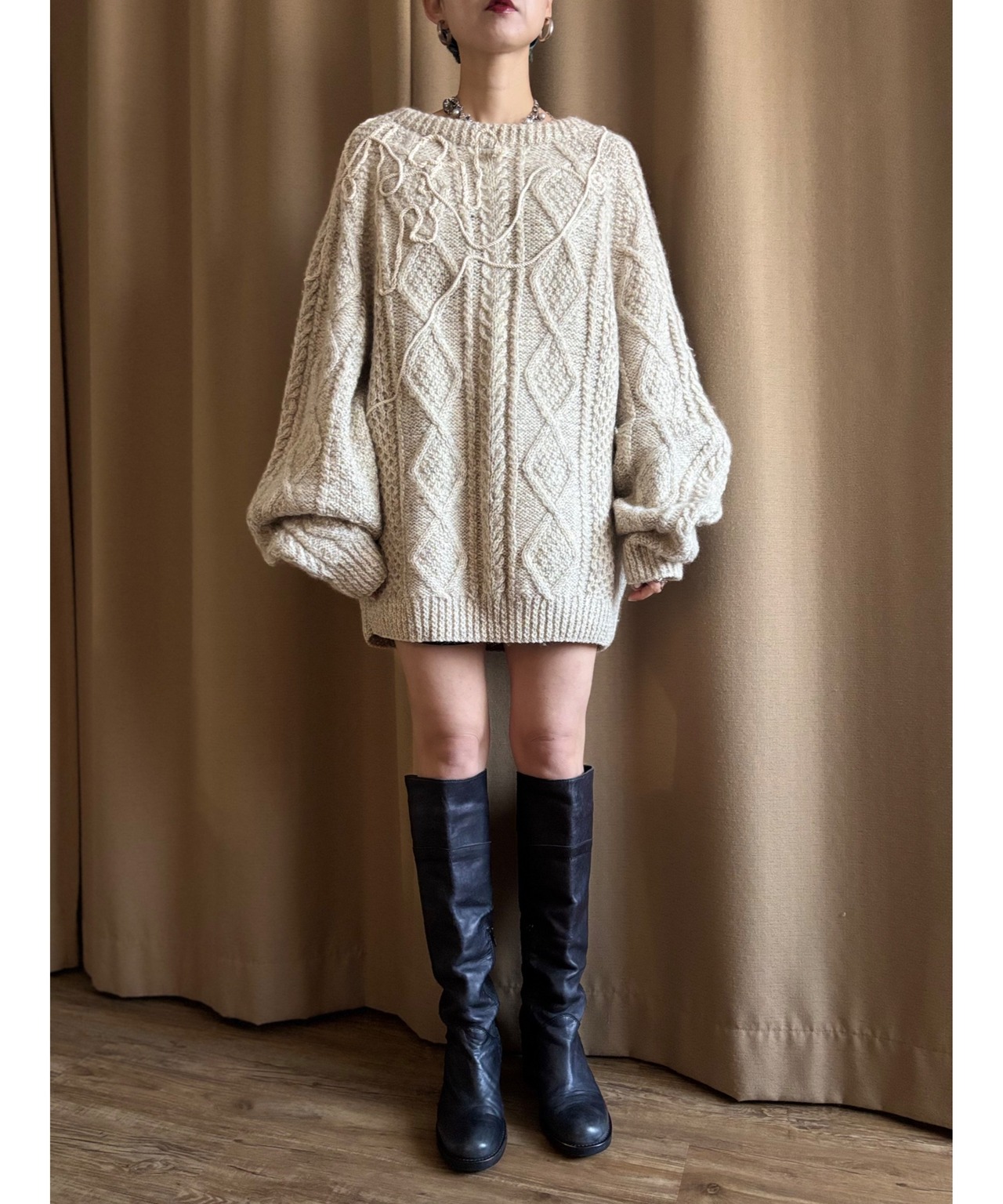 MADE IN SCOTLAND rope design remake knit-4464-12