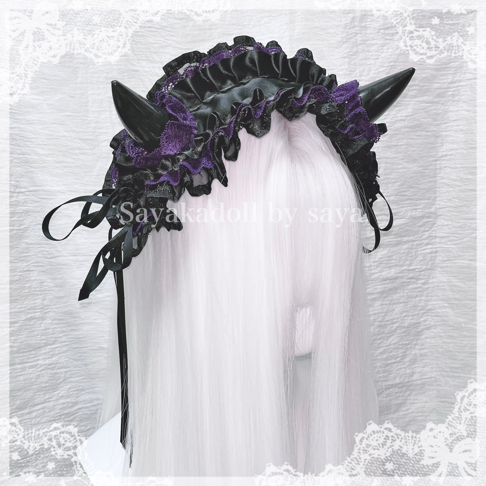 ‪♡ Lolita ボンネット風 フリルリボンヘッドドレス white 2 ‪♡ ♡ Lolita ボンネット風 フリルリボンヘッドドレス white 2‬