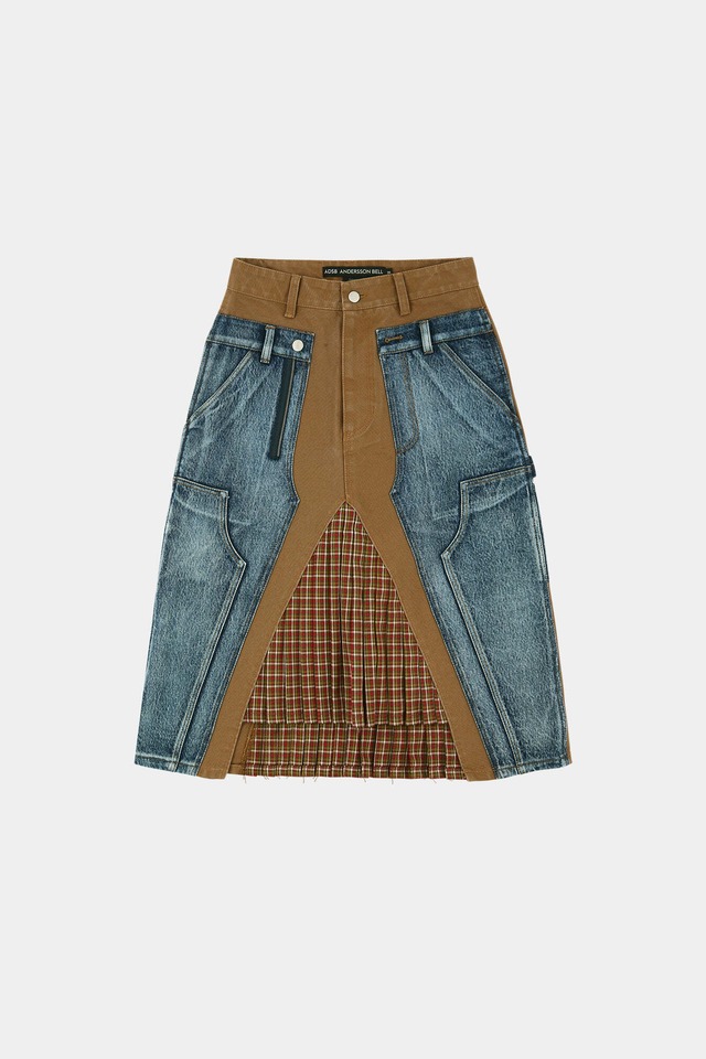 [ANDERSSON BELL] CARPENTER DECONSTRUCTED PLEATS SKIRT apa886w(HAMILTON BROWN) 正規品 韓国ブランド 韓国通販 韓国代行 韓国ファッション ANDERSSONBELL アンダーソンベル 日本 店舗