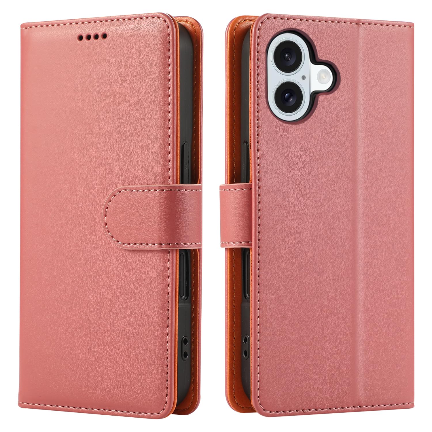 JDDLang iPhone 17 用 ケース 手帳型 アイフォン 17手帳 あいふぉん 17 携帯カバー(ピンク)