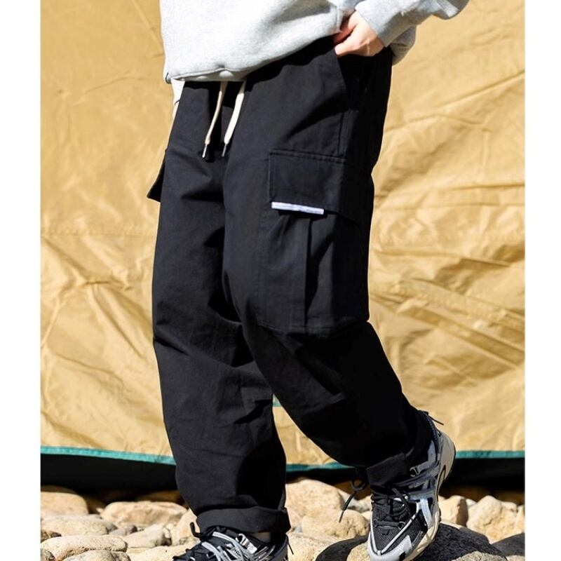 ウエストゴムビッグポケットワイドレッグパンツ K18013