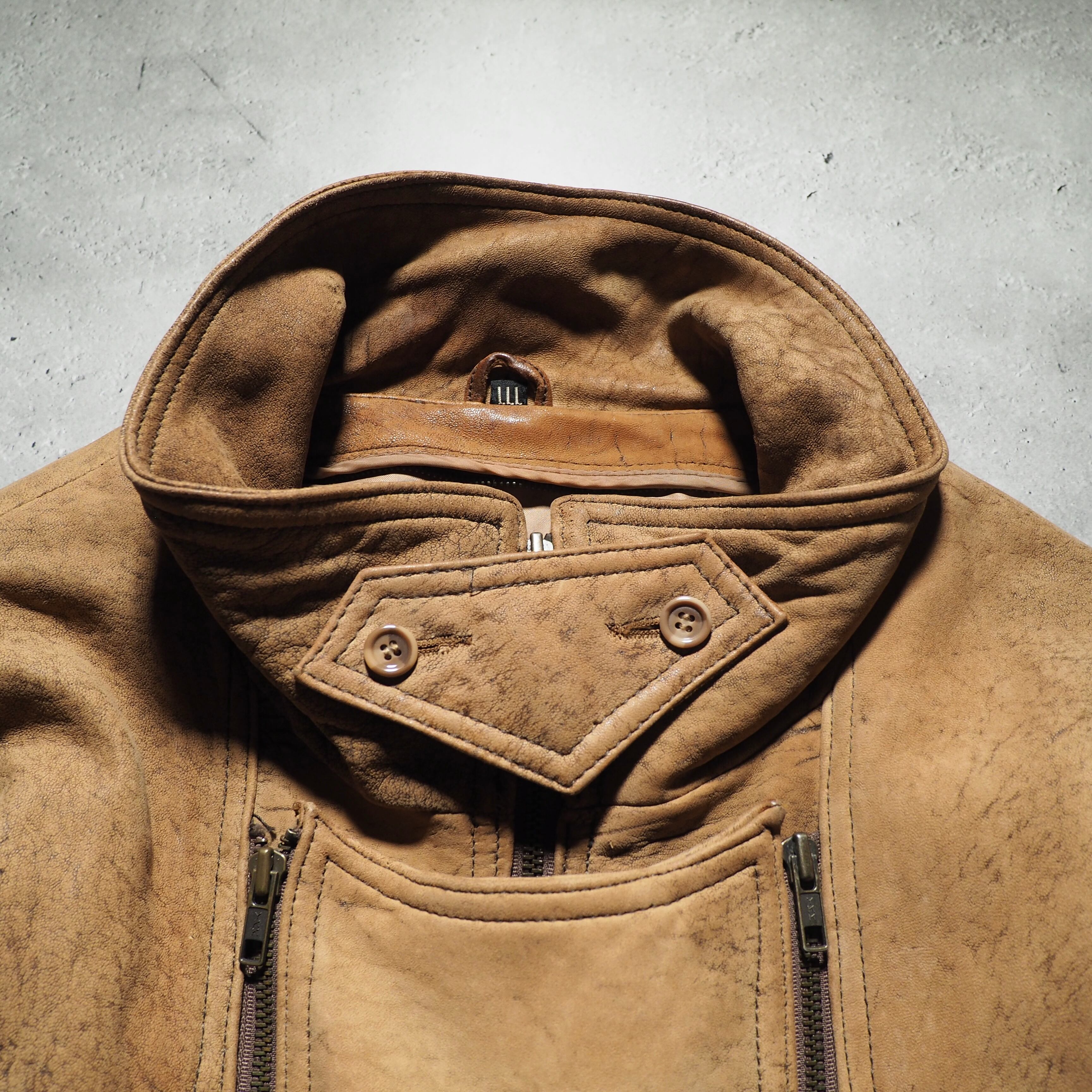 " 変形 - Deformation " vintage loose leather jacket