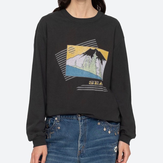 SEA NY　PAMELA GRAPHIC L/S TEE    CHACOAL