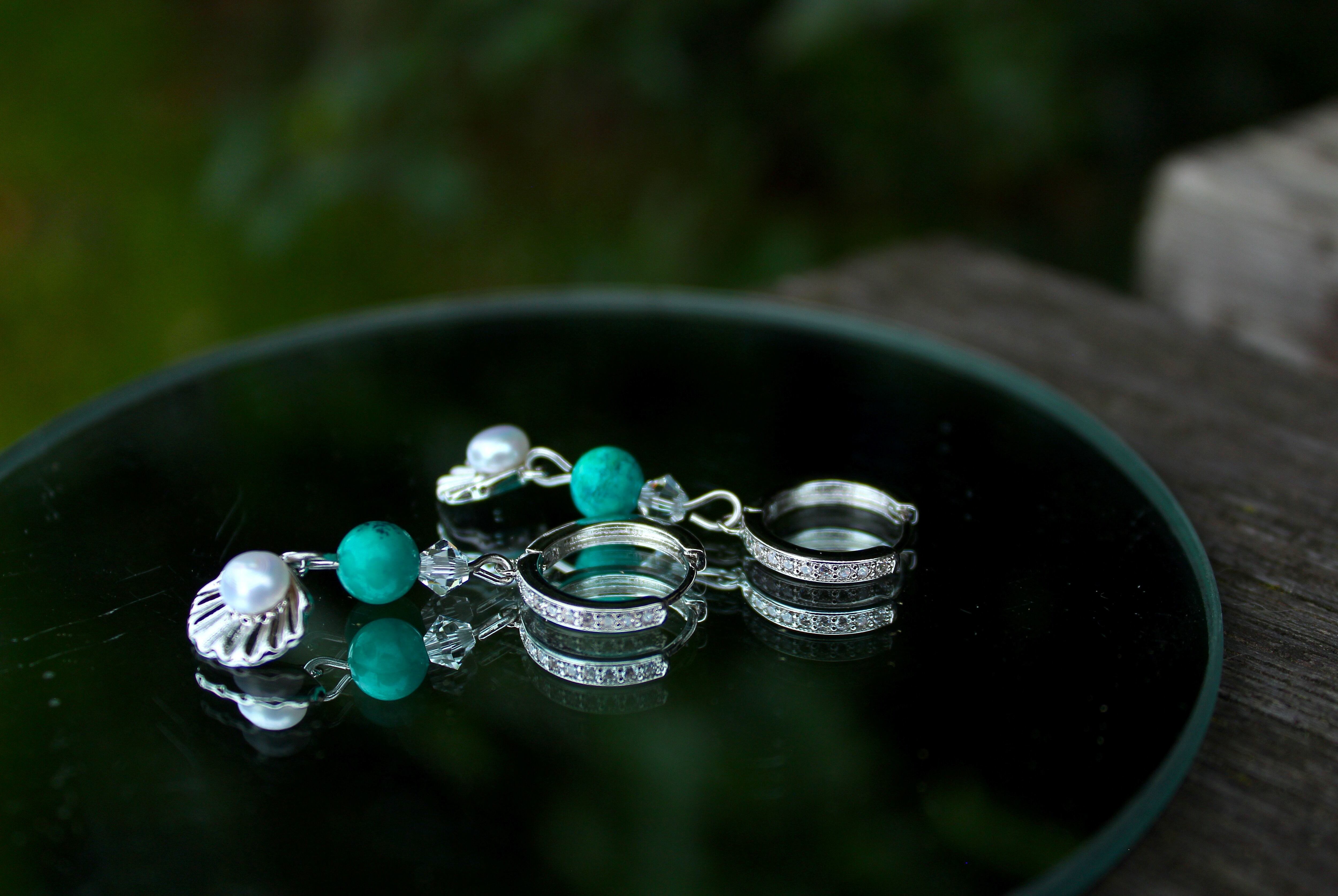 天然石 とシェルの ピアス インペリアルジャスパー 淡水パール