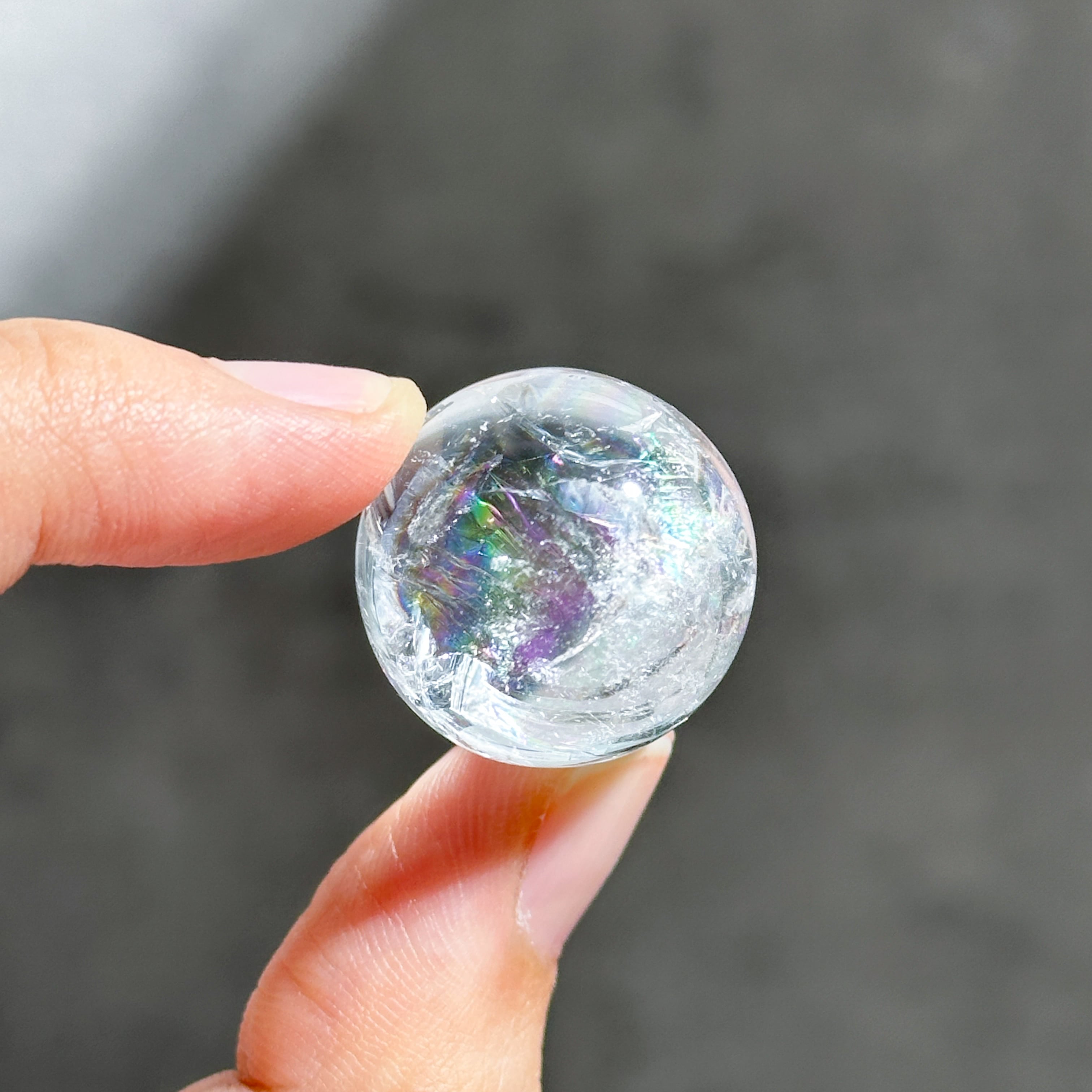 台座付き◎クリア(クラック)クォーツ スフィア86◇ Clear Quartz ◇ 天然石・鉱物・パワーストーン