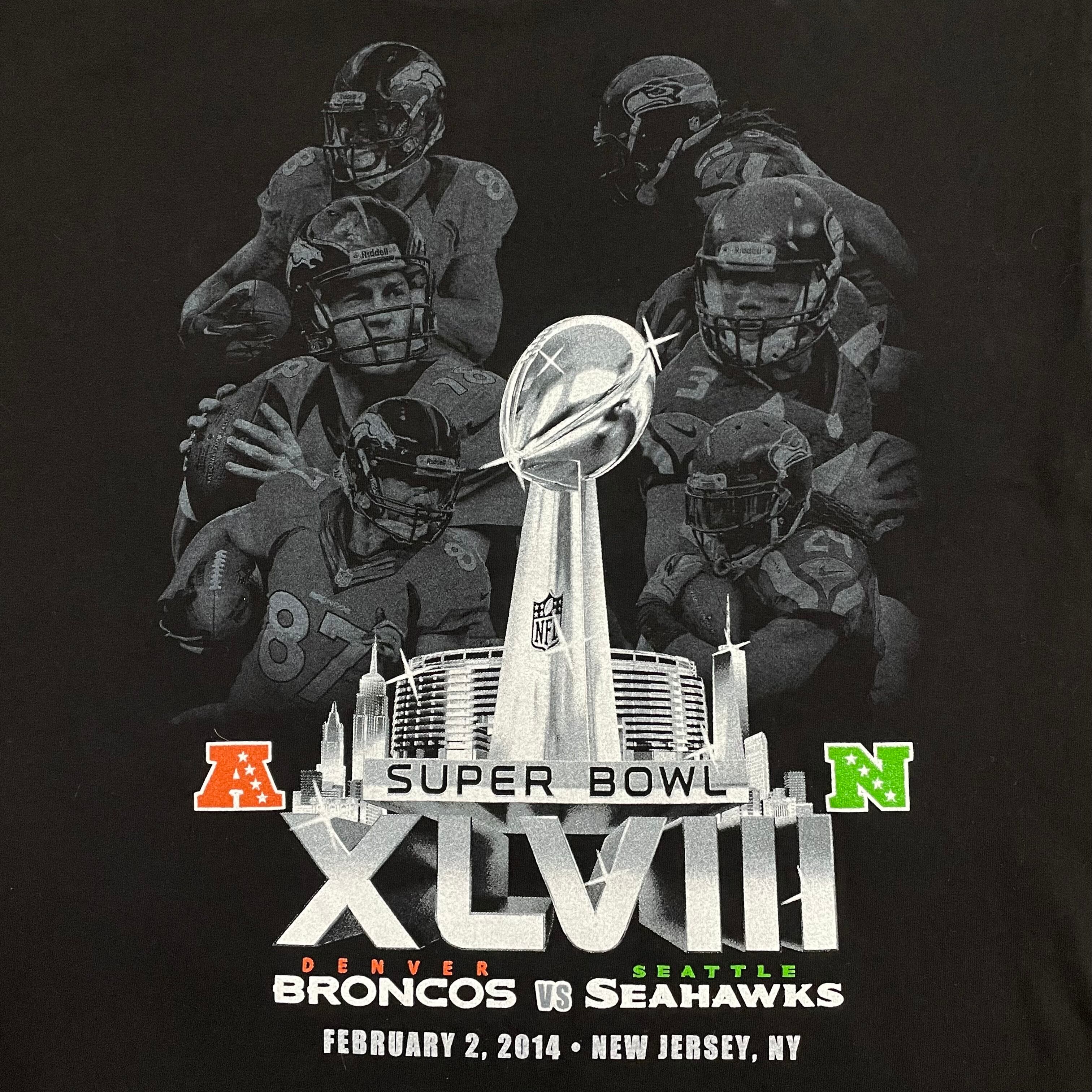 AAA】NFL 2014 Super Bowl スーパーボウル プリント Tシャツ 両面