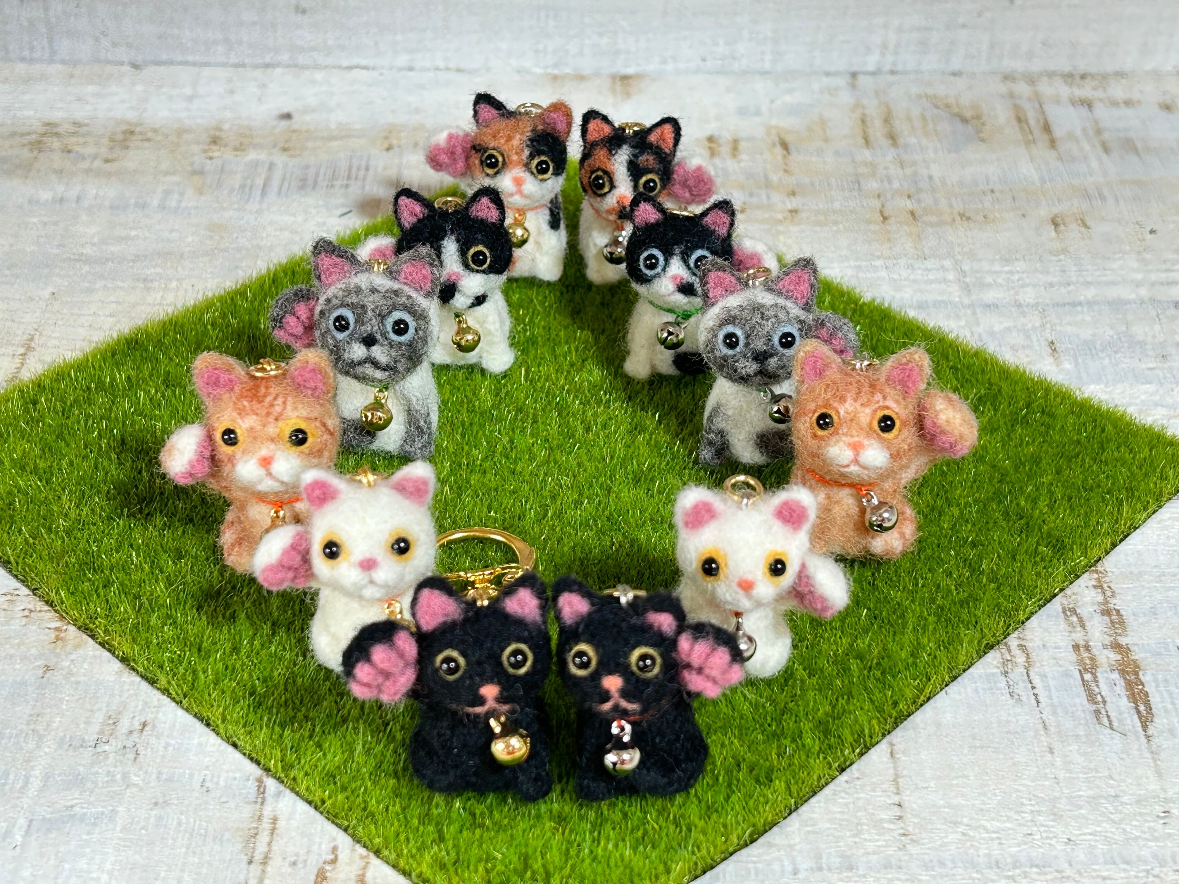 紫陽花とネコ(=^_^=)ピンク☆2.7センチくるみボタンヘアゴム2点セット 紫陽花とネコ(=^_^=)ピンク☆2.7センチくるみボタンヘアゴム2