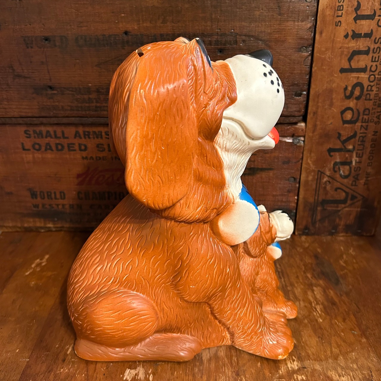 1975 St. Bernard & Puppy ヴィンテージ 貯金箱  セントバーナード 親子 コインバンク