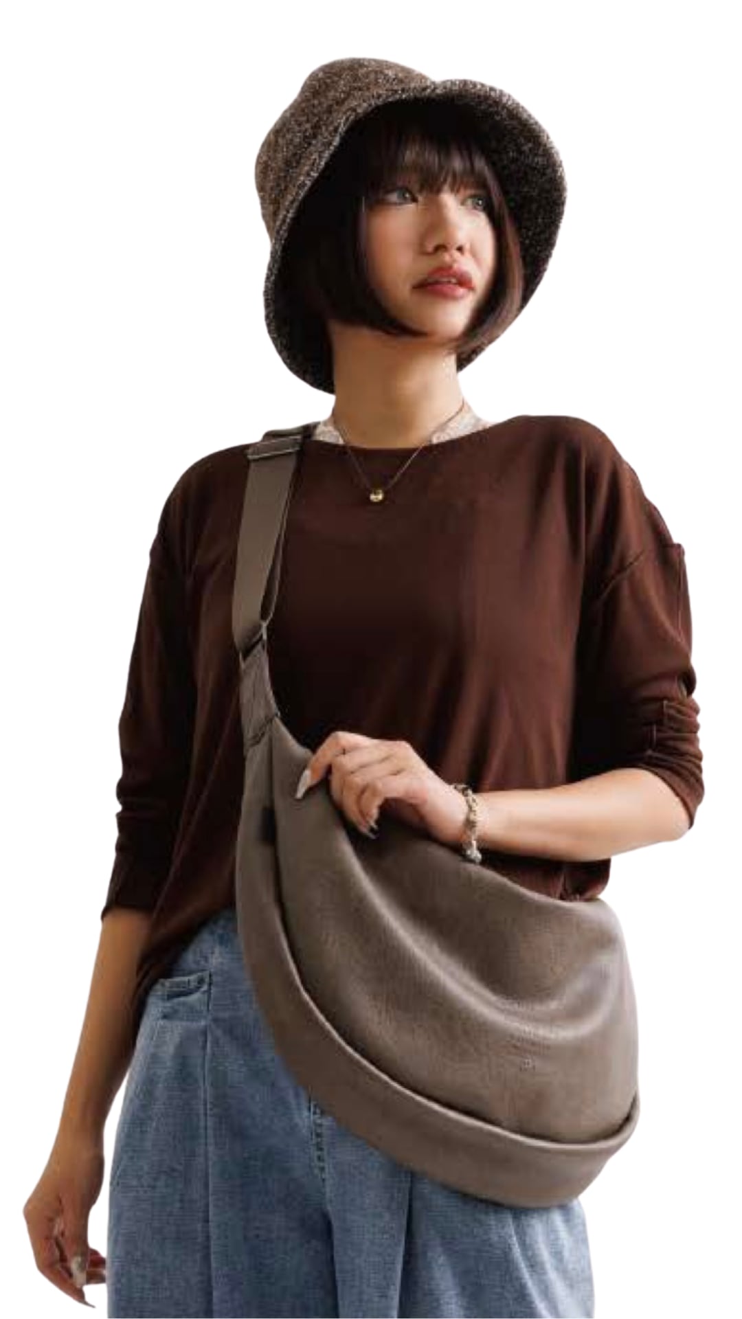 3月予約 ayane エコレザーボディバッグ No.816345 グレージュ ブラウン アヤン 合皮