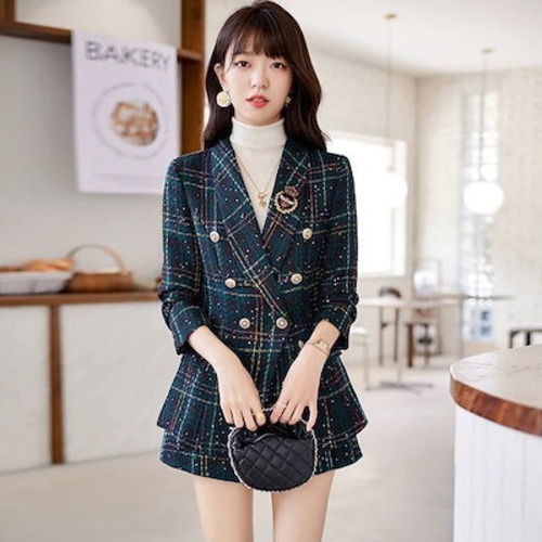 【無.料】可愛い 二点セット jk制服 ショット丈 レディース スーツセット 卒業式 ズボンセット 春AWアウター セットアップ スーツジャケット 入学 入学式 ママ スーツ セットアップ