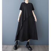 レイヤード風 ブラック ワンピース 30152