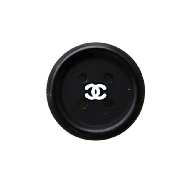 【VINTAGE CHANEL BUTTON】ブラックホワイトココマーク ボタン 16mm C-21062