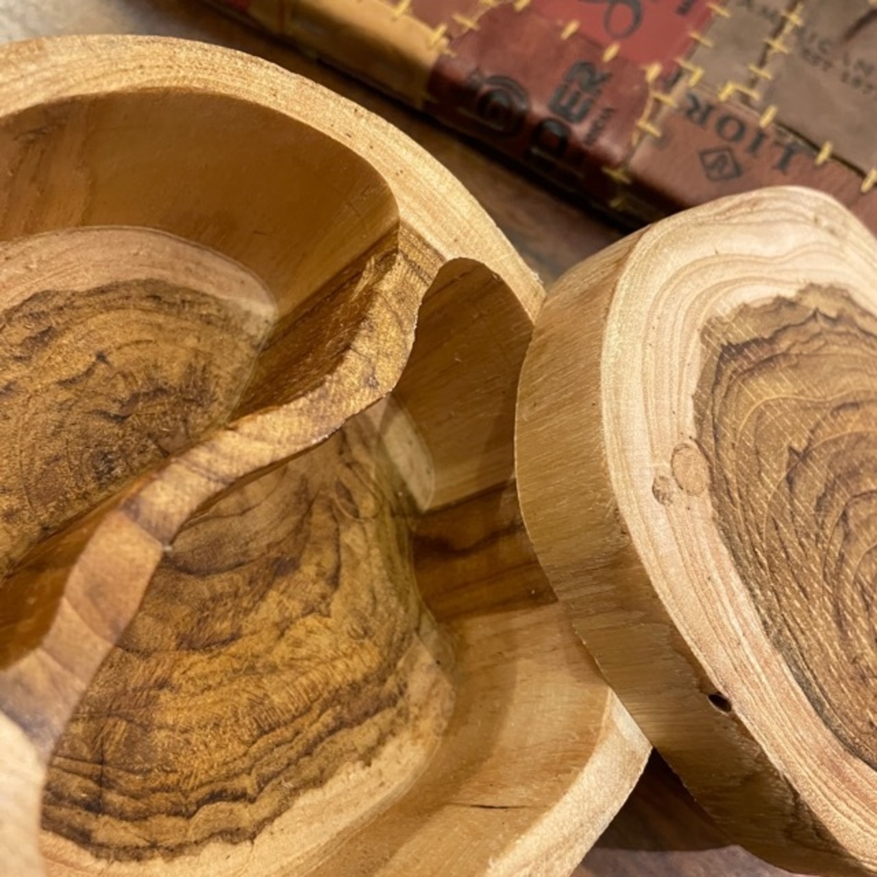 Thailand Teak Wood Slide Box Separate Natural / タイ チークスライドボックス セパレート ナチュラル 小物入れ 小物BOX 収納ボックス 木材 天然木 ナチュラル ハンドメイド チークウッド リビング収納 蓋付き 開閉可 ギフト プレゼント かわいい シンプル