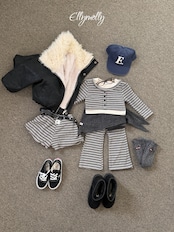エリーモリー / ELLY MOLLY / ラテストライプトップス / 韓国子供服 / キッズ / 26winter〖取寄〗*3~11号*