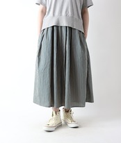 CUORE STORE/コットンストライプロングスカート