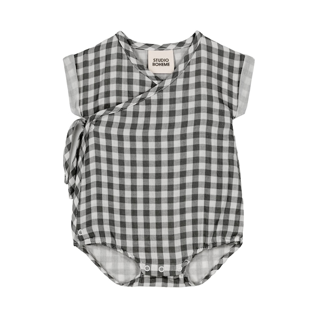 送料無料・即納【STUDIO BOHEME】最後1点18m ROMPER NUAGE / GINGHAM / ブラウス / ボエム