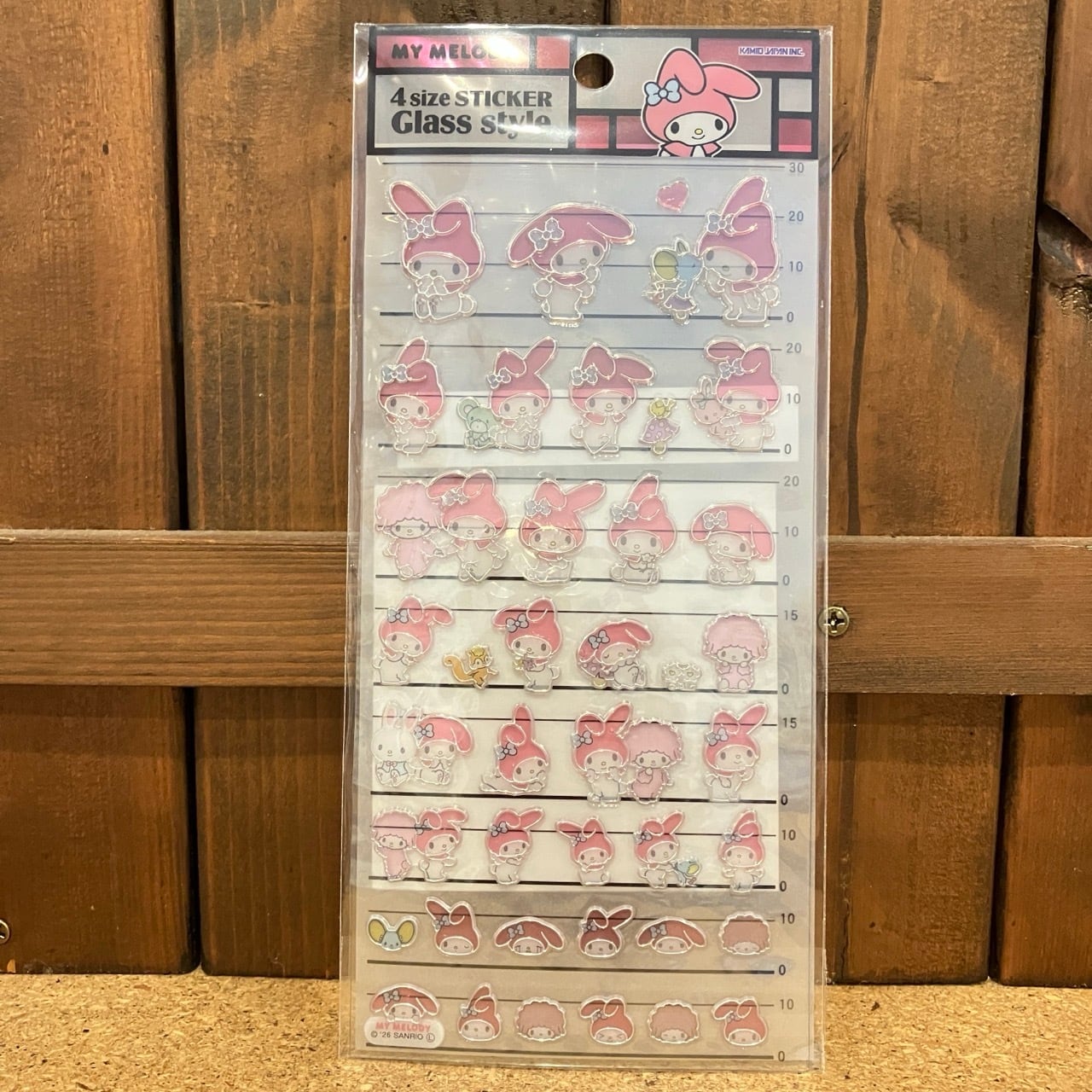 サンリオ Glass style マイメロディ 4サイズステッカー X12