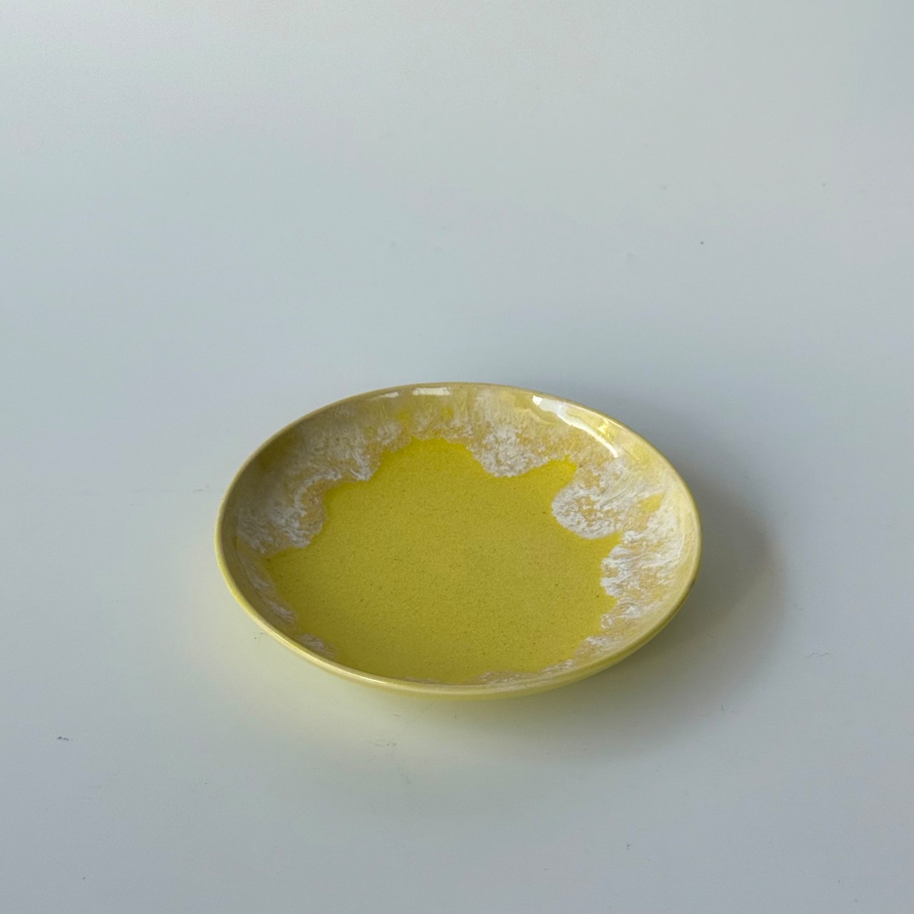 NAOKO HATA CERAMICS Melt series 4MARU plate - Lemmon yellow