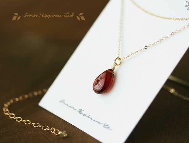 14KGF/  秋色ガーネット ヘソナイトのネックレス　