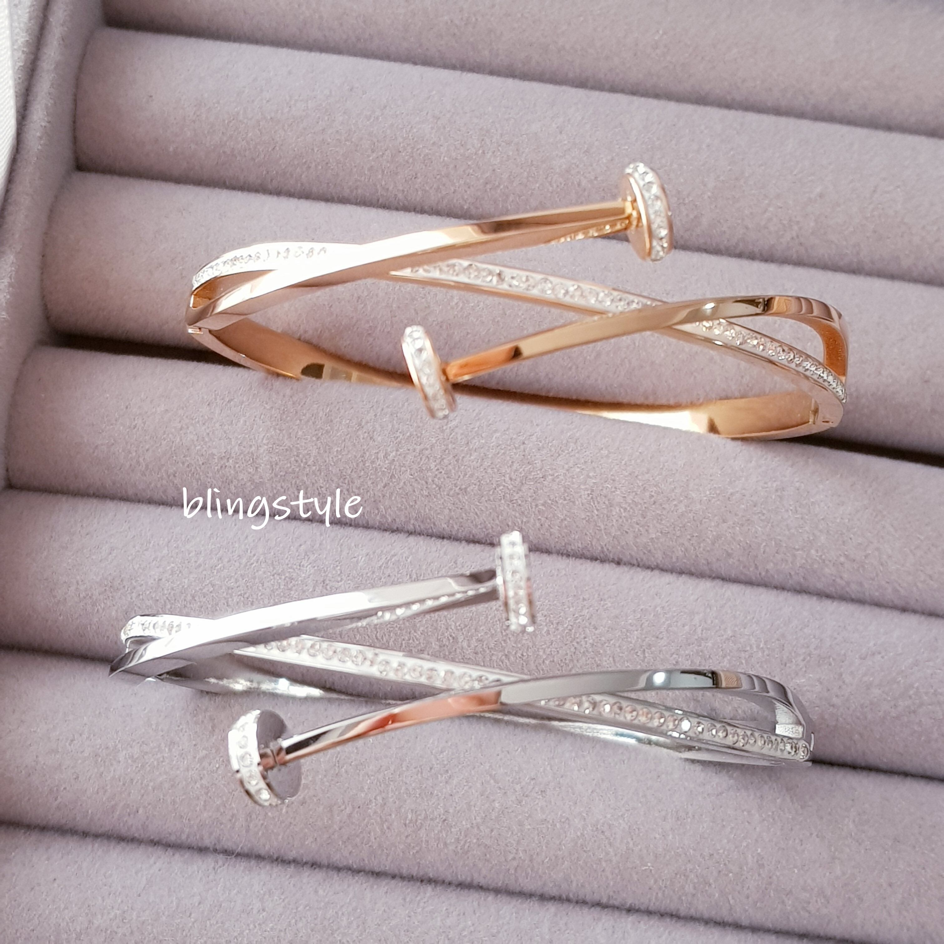 シルバーオープンバングル*2 シルバー オープンバングル 二重ライン