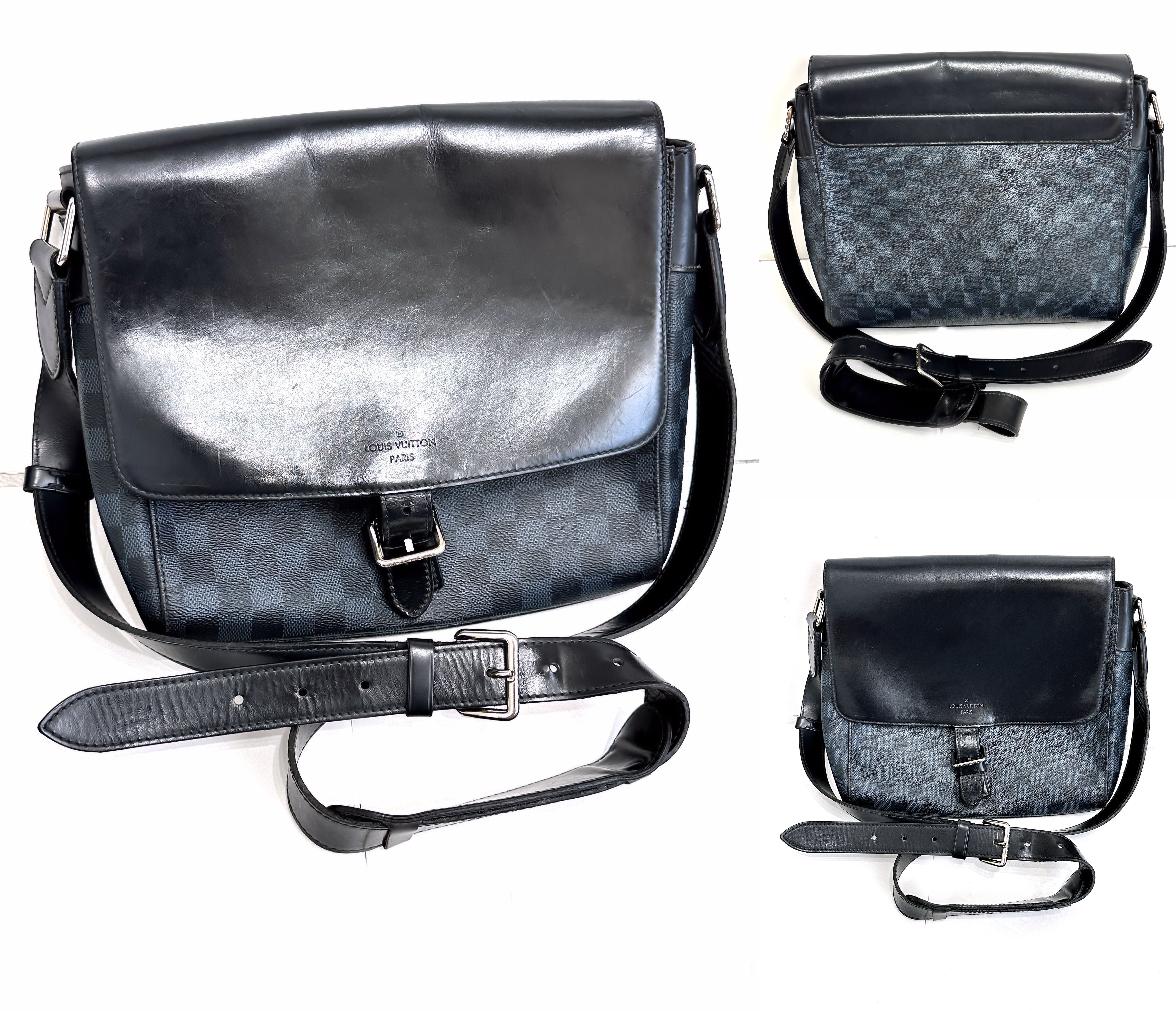 LOUIS VUITTON ルイヴィトン ダミエ コバルト ニューポート PM メンズ ショルダーバッグ レザー メッセンジャー バッグ