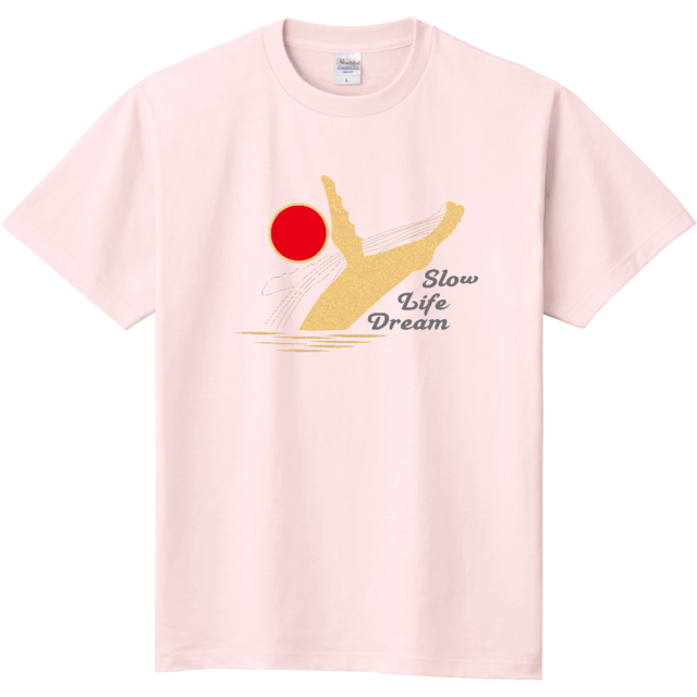 クジラと太陽　Tシャツ (ライトピンク)