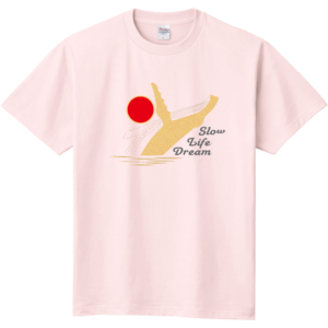 クジラと太陽　Tシャツ (ライトピンク)
