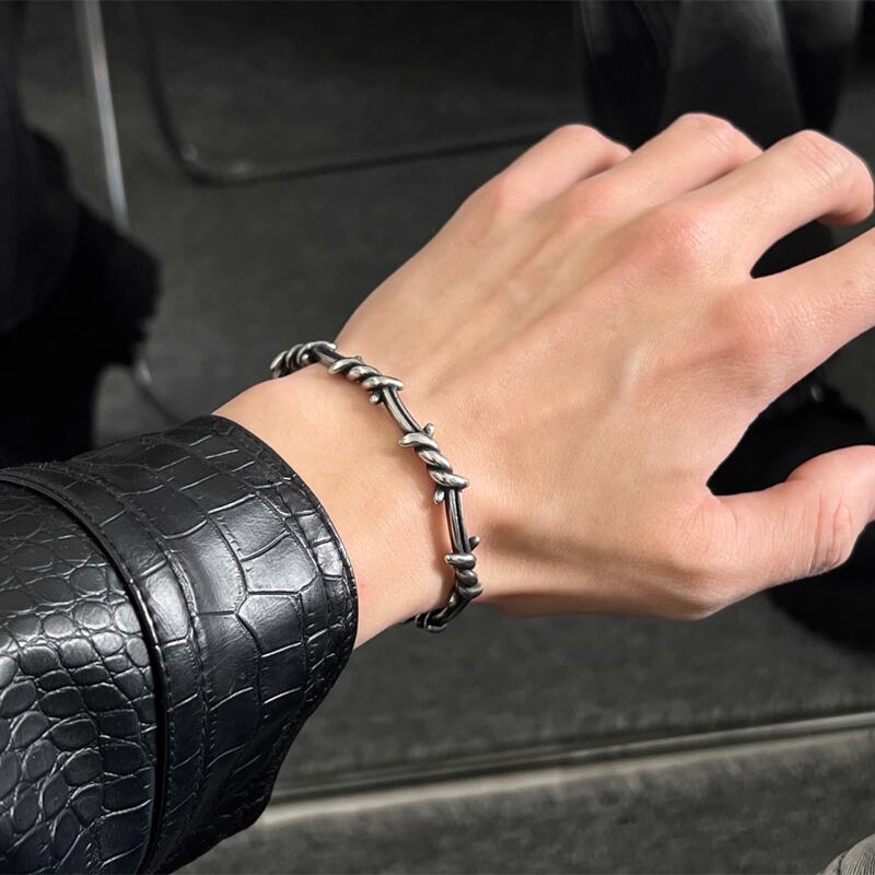 ハードデザイン ワイヤーブレスレット 棘モチーフ 1color MZA0027