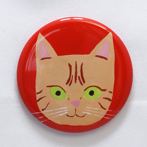 森邦保作品 猫マグネット N01（茶トラ猫イメージ）ロゴマークなしです。
