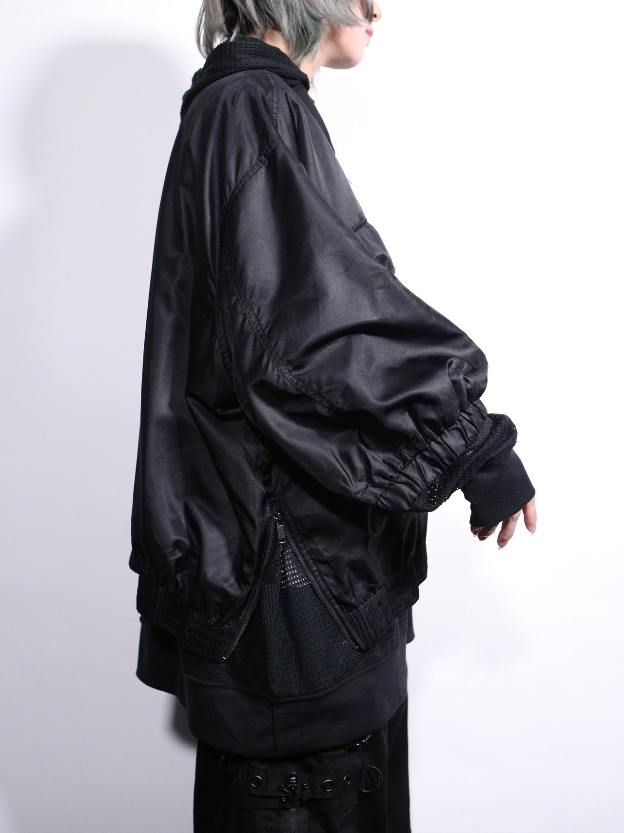 nylon oversized s/s bomber jacket - 4