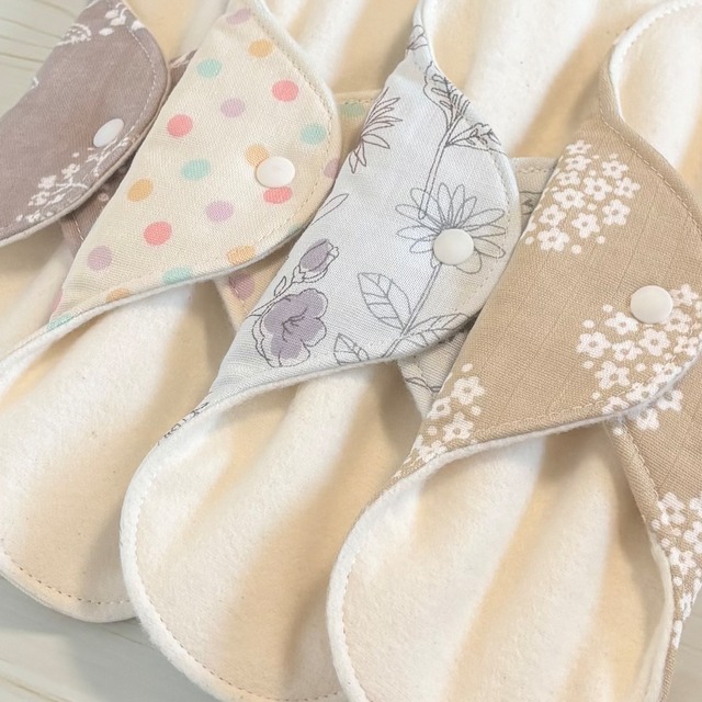 ふわふわ柔らかな肌触り✩布ナプキン フランネル 4枚セット 無添加･無漂白 422