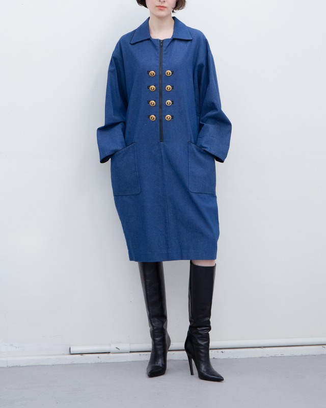 1980s N.R.1 - sailor denim dress