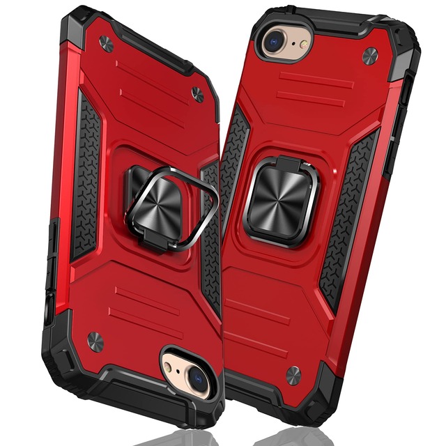 TMUJWS 対応 iPhone SE3/SE2/8/7 用ケースリング 衝撃吸収 耐衝撃 TPU+PCバンパー 二重構造 米軍MIL規格 全面保護