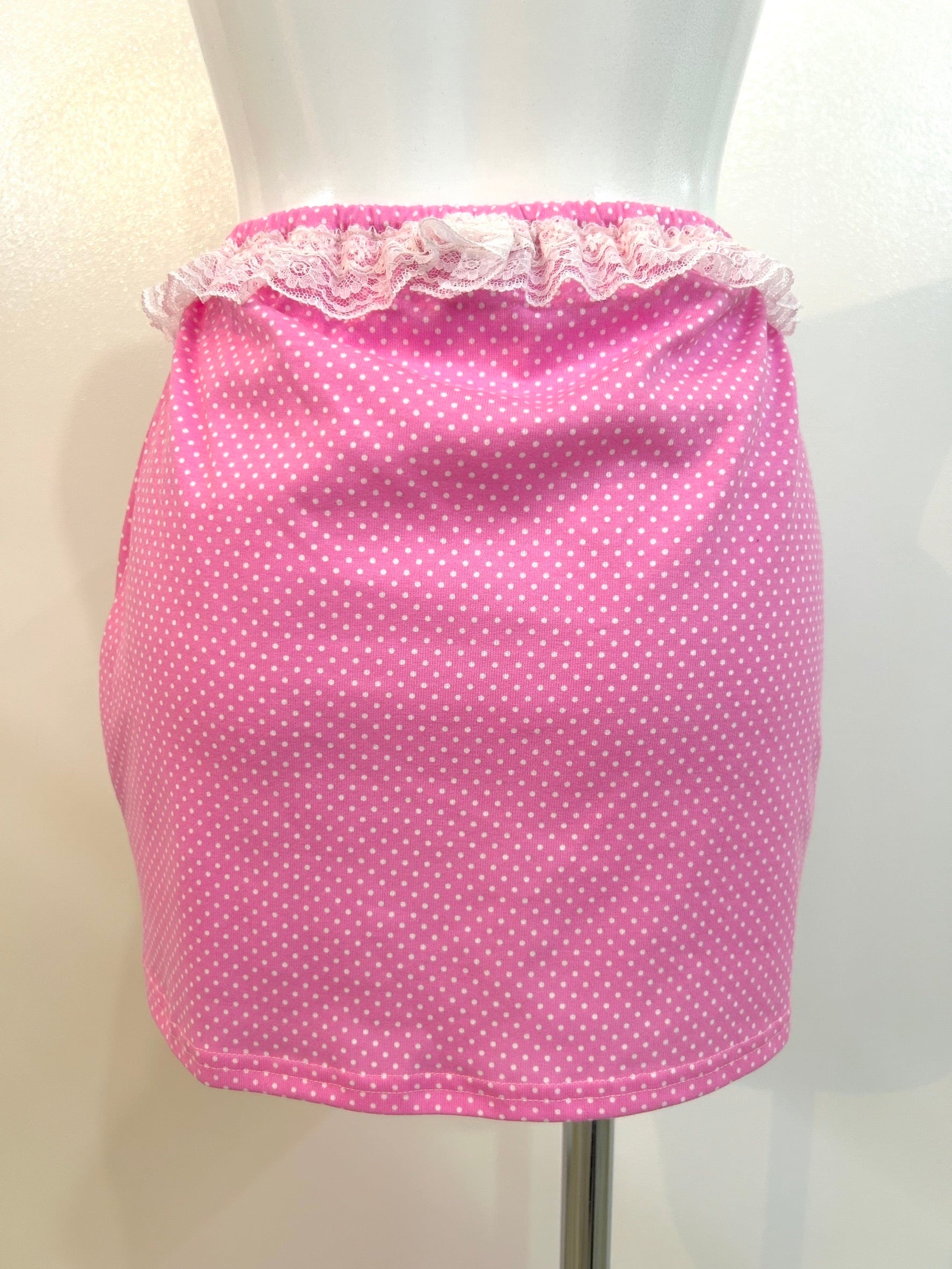スカート Ans Dotsloevner / MINI SKIRT W/ TAG Ans Dotsloevner mini skirt w/tag / pink dot | itimi