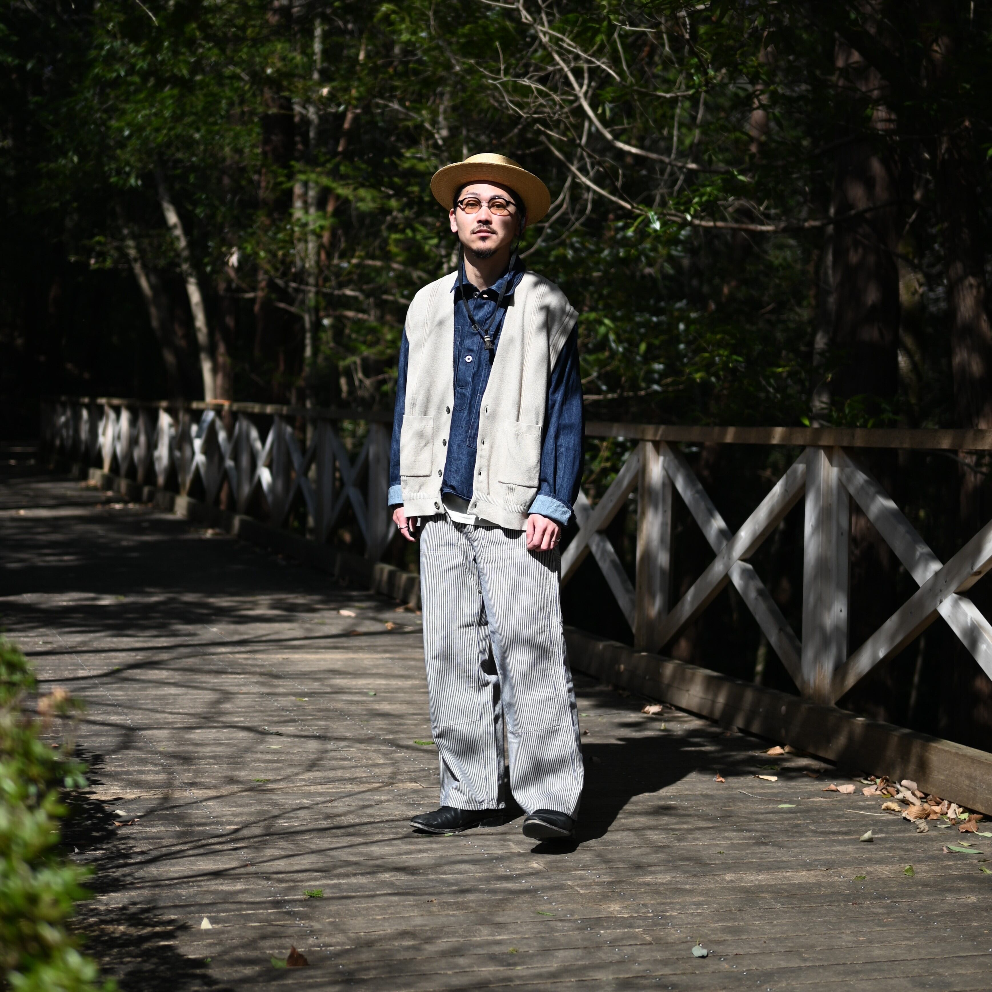 YASHIKI / GANKO別注 ×Shirotsume V-neck Vest(kibata) | GANKO