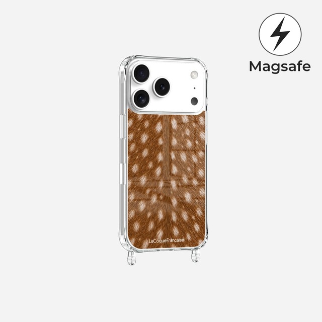 ラコックフランセーズ 【バンビ】 キャメル系 iPhone スマートフォン用プリントケース（リング付き） Coque Anneaux Imprimée Bambi