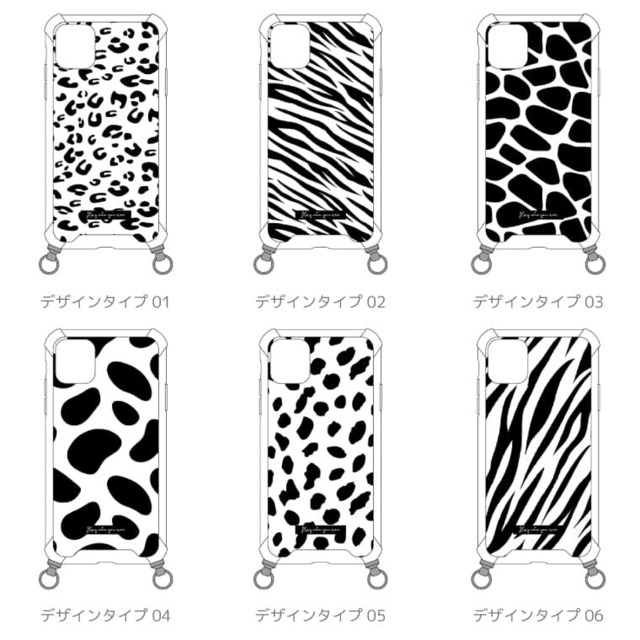 ショルダーストラップケース ネック Iphoneケース 斜め掛け Strap Iphone13 Mini Pro ケース Iphone12 Iphone11 Iphone8 Iphone Se ケース Iphoneケース おしゃれ シンプル イラスト モノクロ ヒョウ柄 女の子 かわいい A Goods Store スマホケース グッズ制作 オーダー