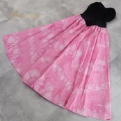 フラダンス 衣装 ワンピース ドレス ブラック系 u'ino! ハワイ製 ベロア ハワイアンプリント アロハ フラ ダンス レッスン 練習 花柄 植物柄 華やか かわいい おしゃれ 上品 高級感 ピンク系 黒 ピンク ゴールド系 金 フラダンス衣装 ドレススタイル ハワイアン柄 エレガントライン シンプルデザイン