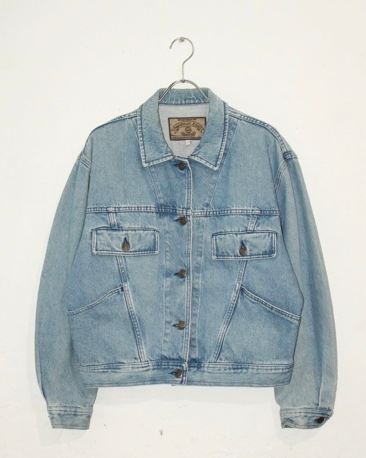 90s ARMANI JEANS Denim Trucker Jacket ITALY製